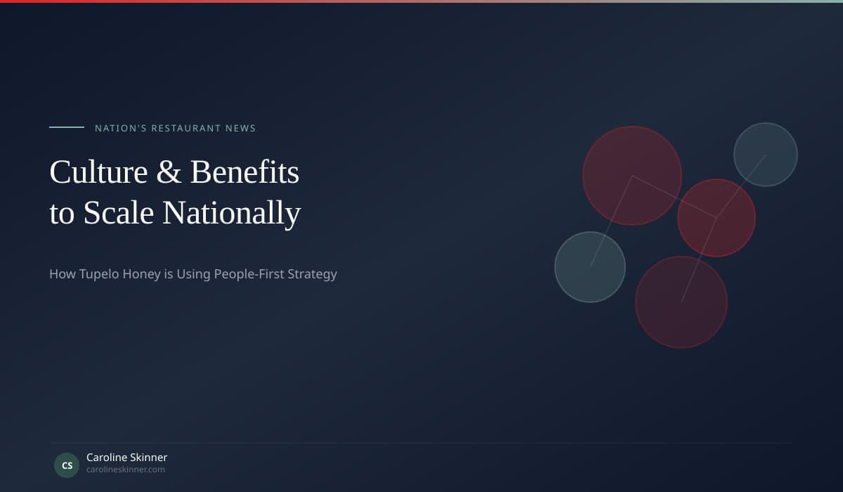 Nation's Restaurant News — Tupelo Honey Culture and Benefits